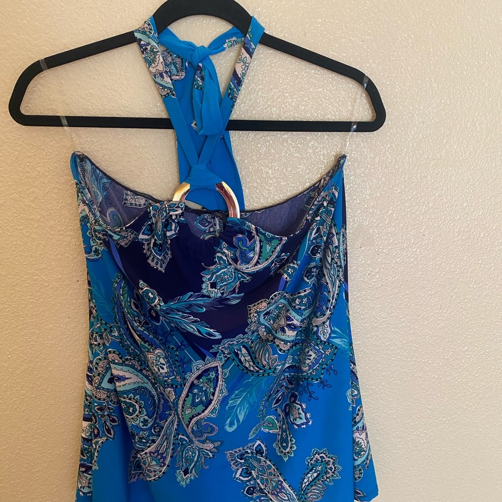 Boston Proper halter top with silver neck piece. Size Large